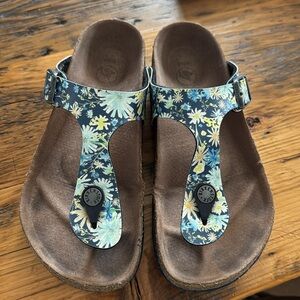 BIRKENSTOCK GIZEH BIRKO-FLOR SUMMER FLORAL BLUE